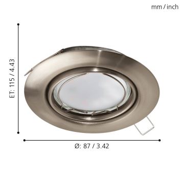 Eglo - KOMPLEKTS 3x LED Iegremdēts Apgaismojums PENETO 3xGU10-LED/5W/230V