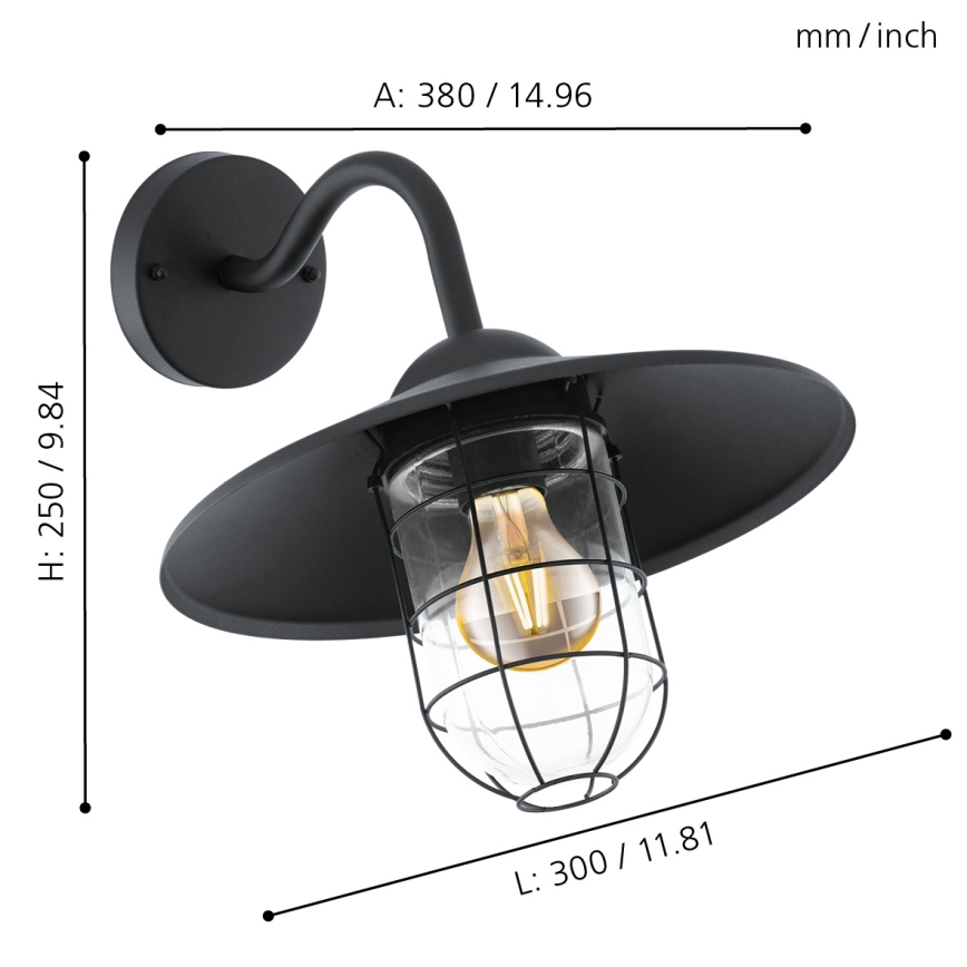 Eglo - Āra gaismeklis 1xE27/60W/230V