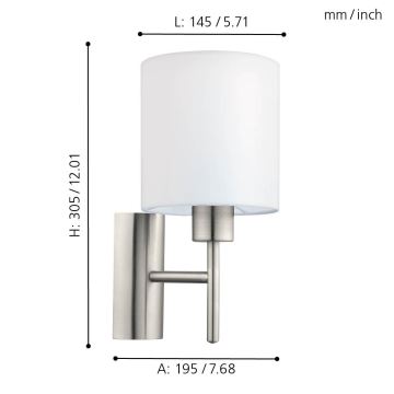 Eglo - Sienas lampa 1xE27/60W/230V