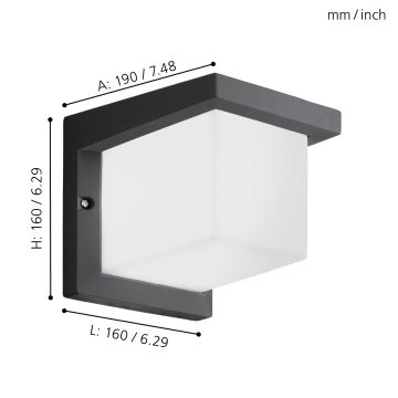 Eglo - Āra sienas gaismeklis LED/10W/230V