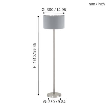 Eglo - Grīdas stāvlampa 1xE27/60W/230V