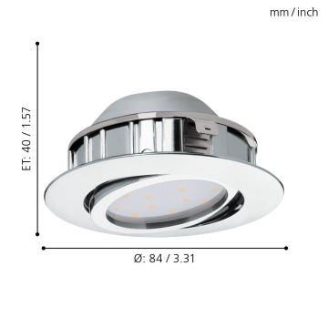 Eglo - LED iebūvējams griestu gaismeklis 1xLED/6W/230V