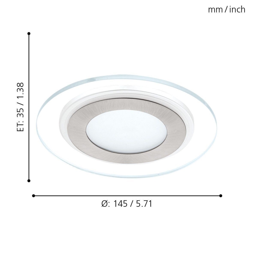 Eglo - LED iebūvējams griestu gaismeklis 1xLED/12W/230V