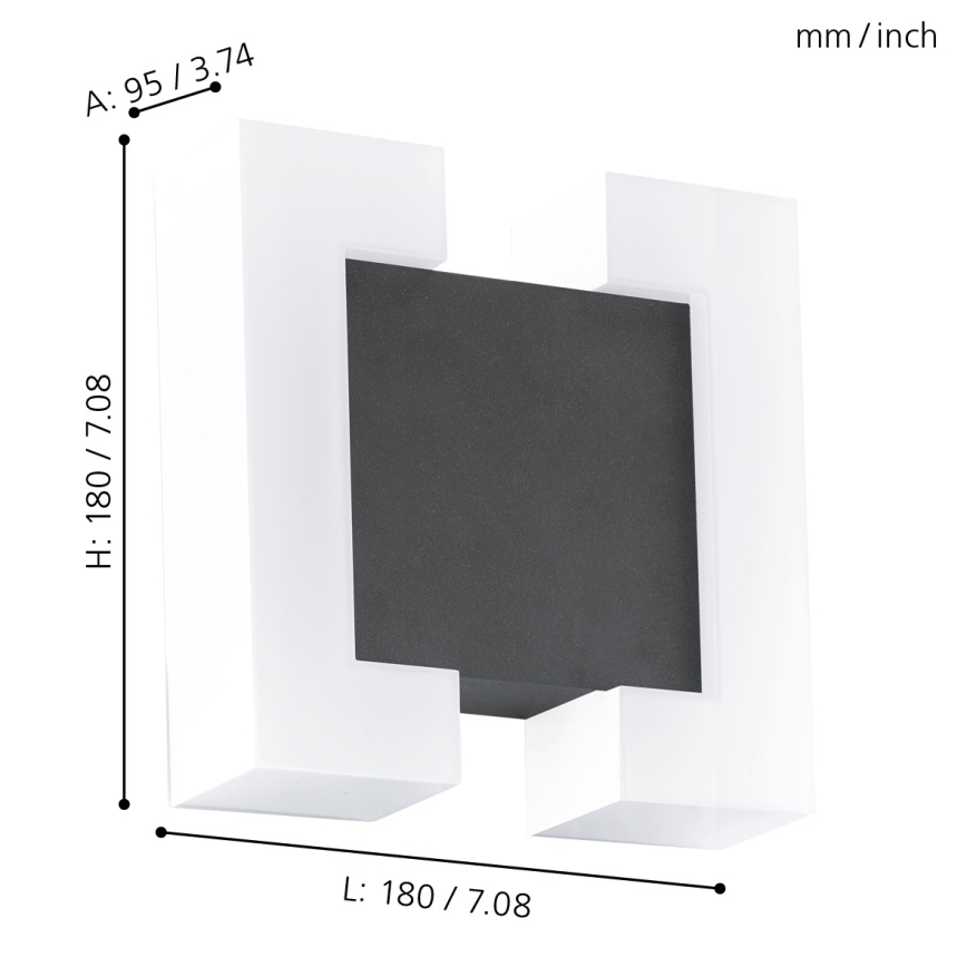 Eglo - Āra LED sienas gaismeklis 2xLED/4,8W IP44