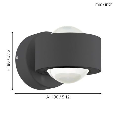 Eglo - LED sienas gaismeklis 2xLED/2,5W/230V