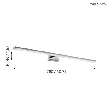 Eglo - LED vannas istabas lampa LED/14W/230V 4000K 78 cm IP44