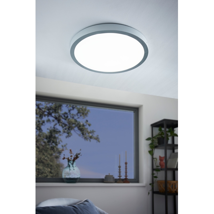 Eglo - LED griestu gaismeklis 1xLED/25W/230V sudraba apaļa 4000K