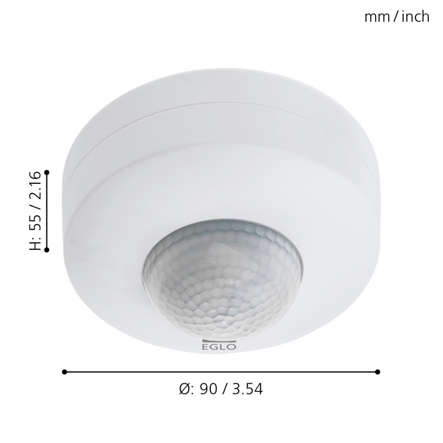 Eglo - Āra kustību sensors 12 m balts IP44