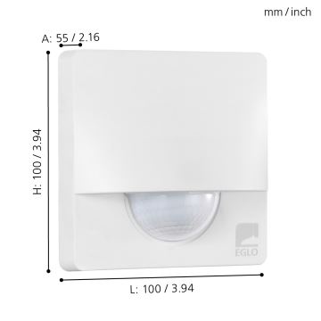 Eglo - Āra kustību sensors 1m balts IP44