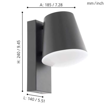 Eglo 97482 - LED Aptumšojama āra lampa CALDIERO-C 1xE27/9W/230V IP44