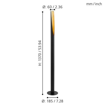 Eglo - LED Grīdas stāvlampa 1xGU10/4,5W/230V melna