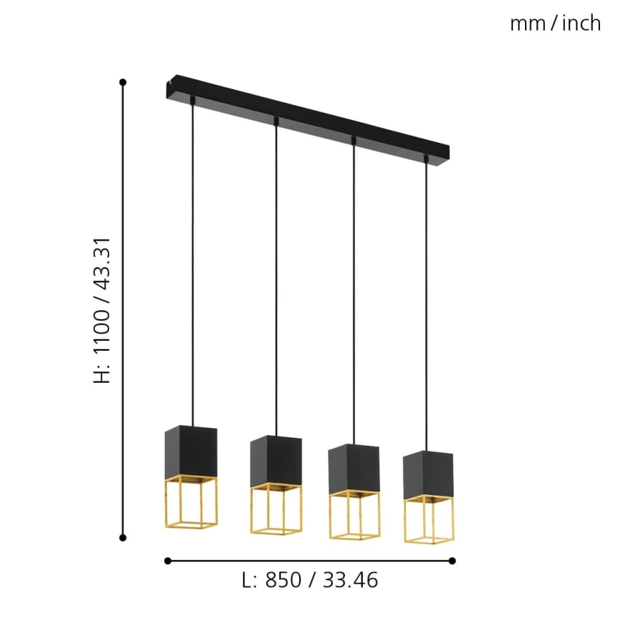 Eglo - LED lustra ar auklu 4xGU10/5W/230V