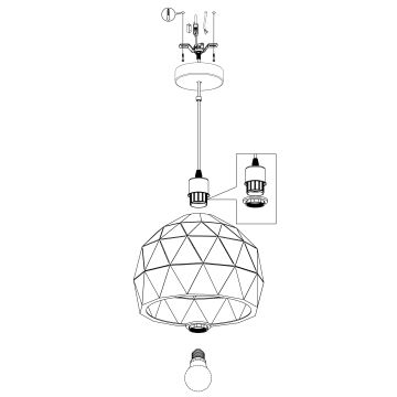 Eglo - Lustra ar auklu 1xE27/60W/230V