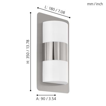 Eglo - Āra sienas gaismeklis 2xE27/10W/230V matēts hroms IP44