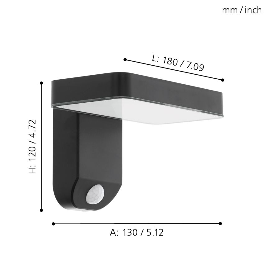 Eglo - LED Saules enerģijas sienas lampa ar sensoru LED/4,5W/3,7V IP44