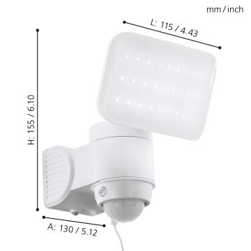 Eglo - LED Saules enerģijas sienas gaismeklis ar sensoru LED/3,7V IP44