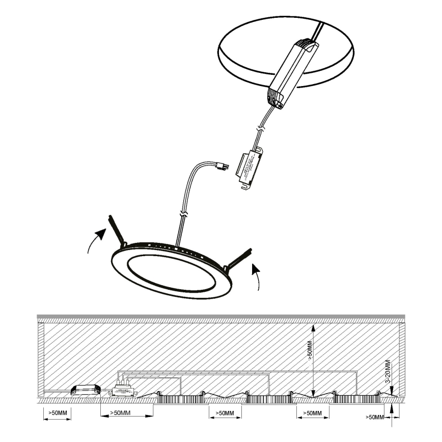 Eglo 98634 - KOMPLEKTS 3x LED Iegremdējama vannas istabas lampa FUEVA LED/2,8W/230V