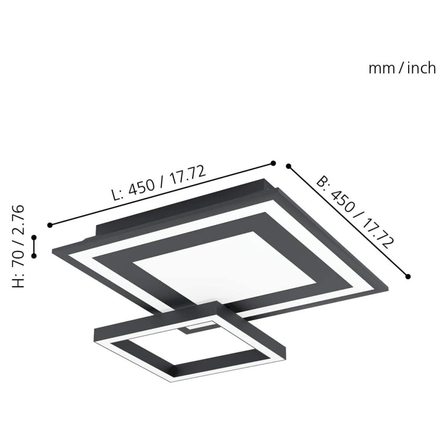 Eglo - LED RGB Aptumšojama griestu lampa SAVATAEILA-C LED/20W/230V