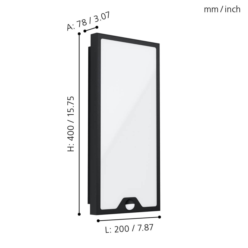 Eglo - LED Āra sienas gaismeklis ar sensoru LED/16W/230V IP44