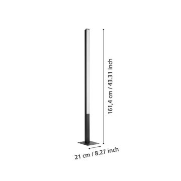 Eglo - LED RGBW Aptumšojama grīdas stāvlampa LED/35W/230V 2700-6500K ZigBee