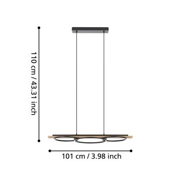 Eglo - LED Aptumšojama lustra ar auklu LED/40,5W/230V