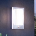 Eglo - Āra sienas lampa ar sensoru 1xE27/12W/230V IP44 matēts hroms
