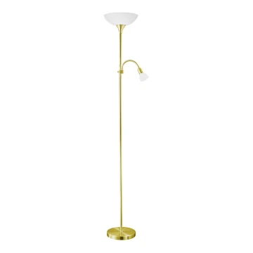 EGLO - Grīdas stāvlampa 1xE27/60W + 1xE14/25W zelta