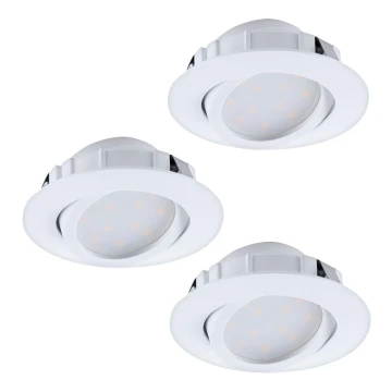 Eglo - KOMPLEKTS 3x LED Aptumšojama iegremdējama lampa PINEDA 1xLED/5,5W/230V