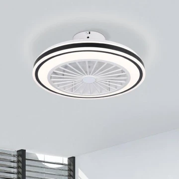 Eglo - LED Aptumšojams griestu ventilators LED/25,5W/230V balta/melna 2700-6500K + tālvadības pults