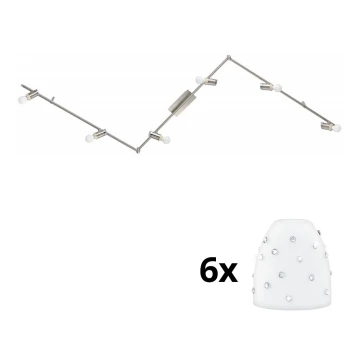 Eglo - LED Starmetis MY CHOICE 6xE14/4W/230V hroms/balta