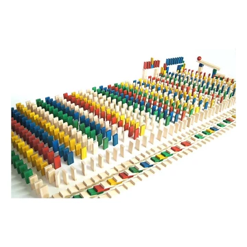 EkoToys - Koka domino krāsains, 830 gab.