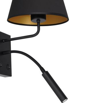 Elastīga lampa ARDEN 1xE27/60W/230V + 1xG9/8W melna/zelta