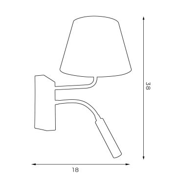 Elastīga lampa ARDEN 1xE27/60W/230V + 1xG9/8W melna/zelta