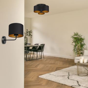 Elastīga lampa ARDEN 1xE27/60W/230V melna/zelta