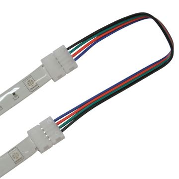 Elastīgs divpusējs savienotājs priekš RGB LED auklas 4pin 10 mm