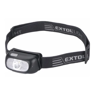 Extol - LED Galvas lampa LED/5W/1000 mAh/3,7V IPX5 melna