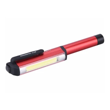 Extol - LED Zīmulis ar lampiņu LED/3W/3xAAA sarkans/melns