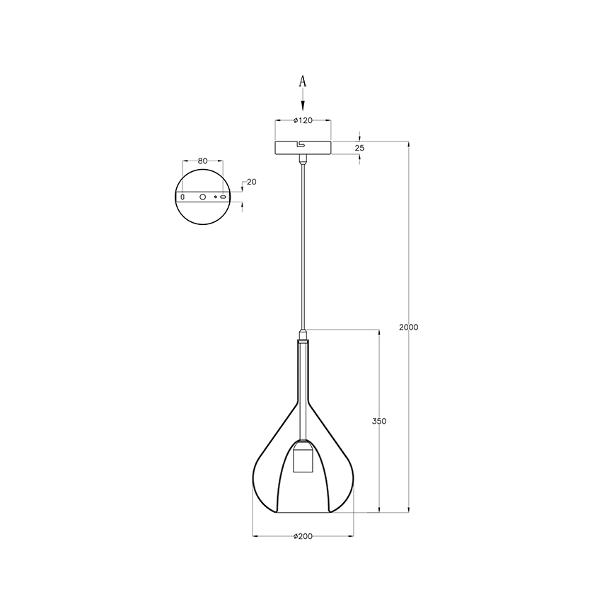 Fabas Luce 3481-40-125 - Lustra ar auklu LILA 1xE27/40W/230V zelta