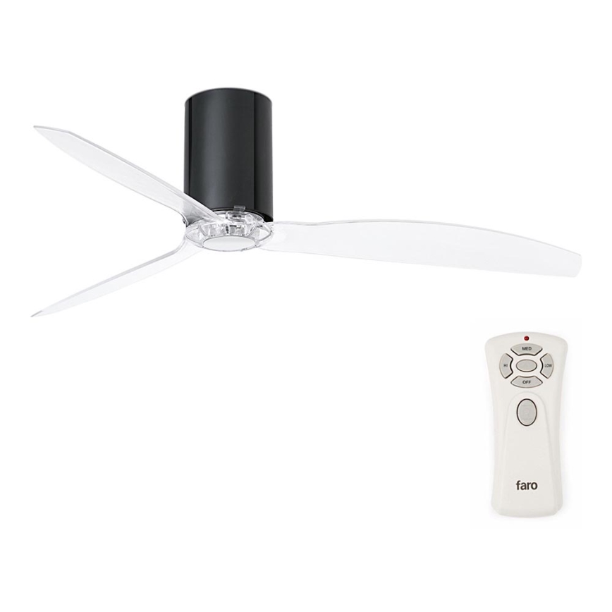 FARO 32040- Griestu ventilators MINI TUBE FAN melns d. 128 cm + tālvadības pults