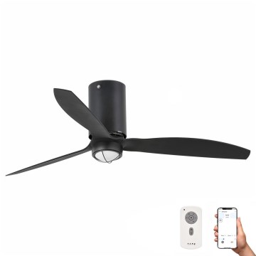 FARO 32043WP-10 - LED Griestu ventilators MINI TUBE FAN M LED/16W/230V melns d. 128 cm SMART + tālvadības pults