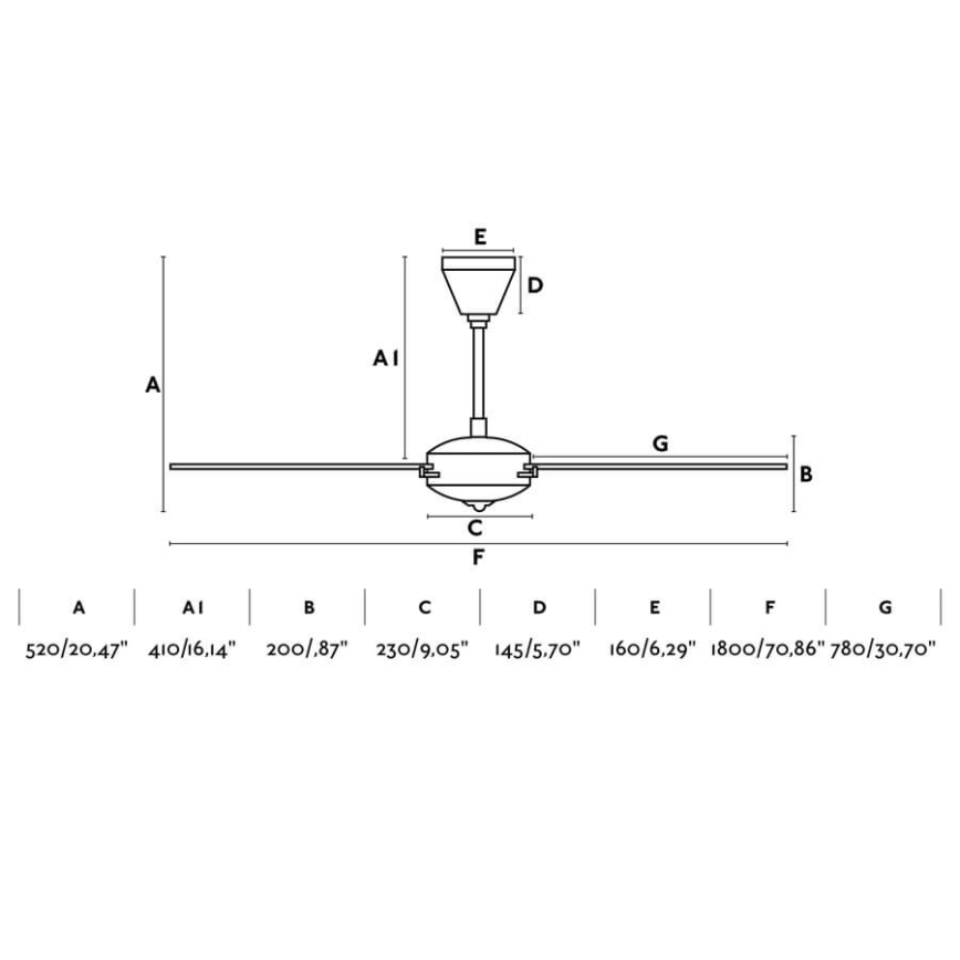 FARO 33349 - Griestu ventilators AOBA d. 180 cm + tālvadības pults