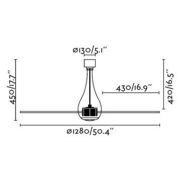 FARO 33382 - Griestu ventilators MINI ETERFAN + tālvadības pults
