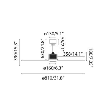 FARO 33425 - Griestu ventilators JUST FAN d. 81 cm + tālvadības pults