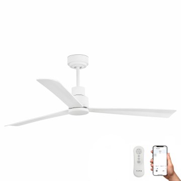 FARO 33487WP - Griestu ventilators NASSAU Wi-Fi balts