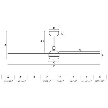 FARO 33816-20 - LED Griestu ventilators PUNT LED/18W/230V Wi-Fi koks/melns + tālvadības pults