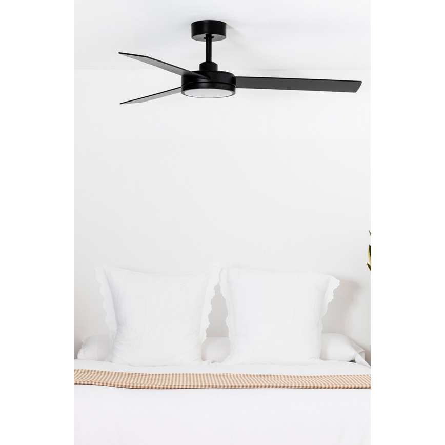 FARO 34261 - LED Griestu ventilators BARTH LED/24W/230V Wi-Fi melna + tālvadības pults