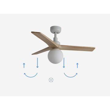 FARO 34281-11L - Griestu ventilators KLIM S 1xE27/15W/230V koks/balta d. 92,5 cm + tālvadības pults