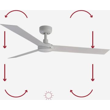 FARO 34290WP - Griestu ventilators CRUISER L balta d. 132 cm SMART + tālvadības pults