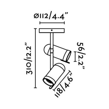 Faro 43534 - Starmetis ORLEANS 2xGU10/8W/230V sudraba/melna