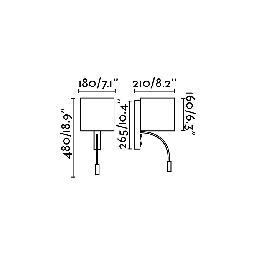 Faro 64323 - LED sienas gaismeklis TIRA 1xE27/15W + LED/3W/230V